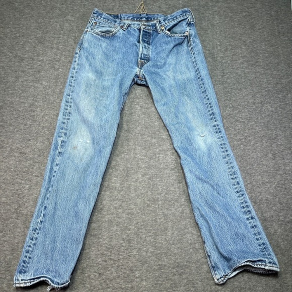 Levis Jeans‎ Vintage 501xx Mens 32x30 Blue Distressed Button Fly Flaws Grunge